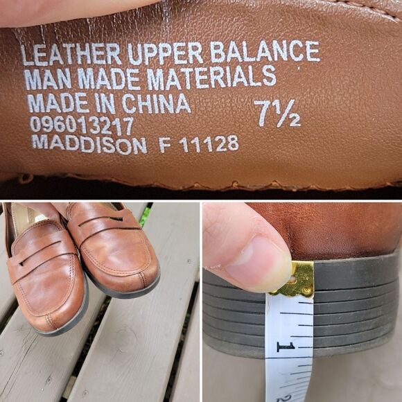 Vintage 90s y2k Brown Leather Moc Toe Moccasins Driving Penny Loafers Flats 7.5 - Picture 7 of 8